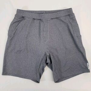 Yoga Crow Shorts Men's XL Gray Lined Stretch 9" Inseam Pockets Brief Performance